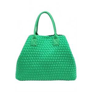 NEW MOST WANTED ithaca woven neoprene tote in kelly green